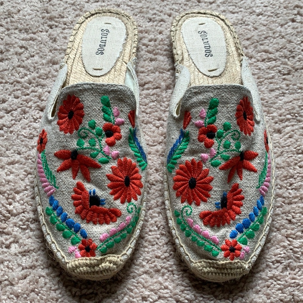 Soludos espadrille mules EUC